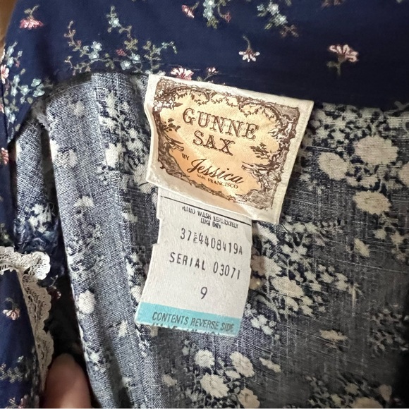 Vintage Gunne Sax Calico Sundress 70s Prairie Corragecore Dress XS - Picture 9 of 10